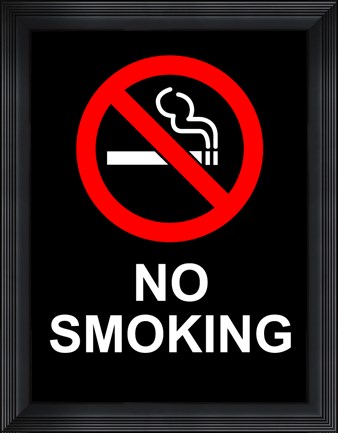 Framed No Smoking - Black Print