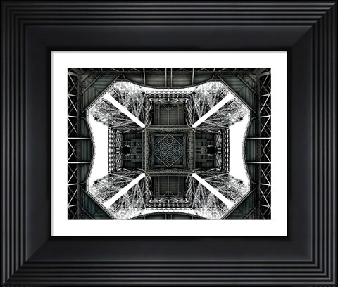 Framed View of the Eiffel Tower from below Print
