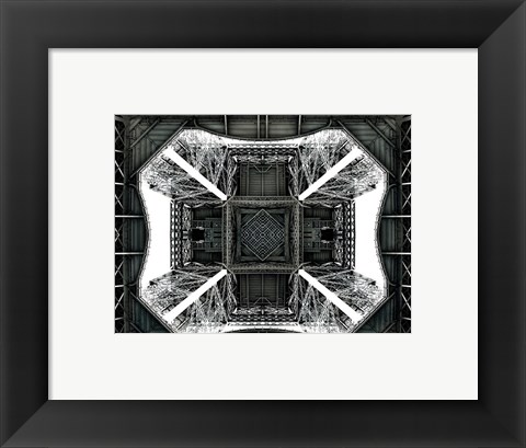 Framed View of the Eiffel Tower from below Print