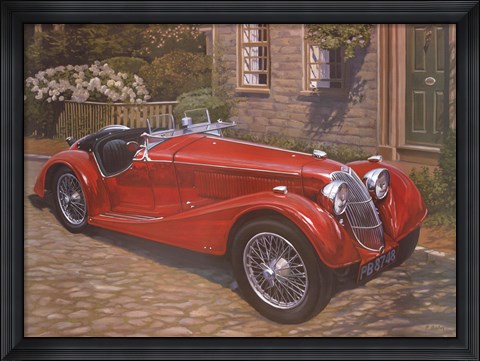 Framed Riley Red Roadster Print