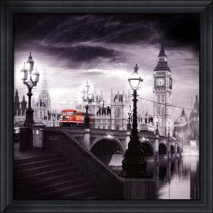 Framed London Bus III Print