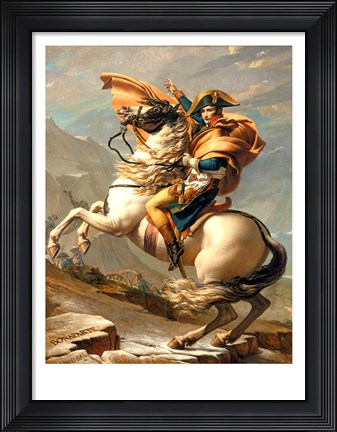 Framed Napoleon (1769-1821) Crossing the Alps at the St Bernard Pass Print