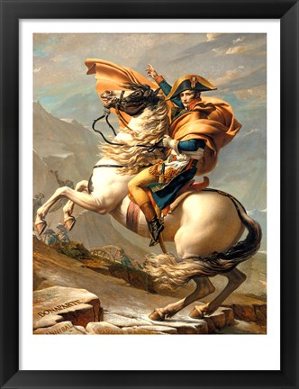 Framed Napoleon (1769-1821) Crossing the Alps at the St Bernard Pass Print