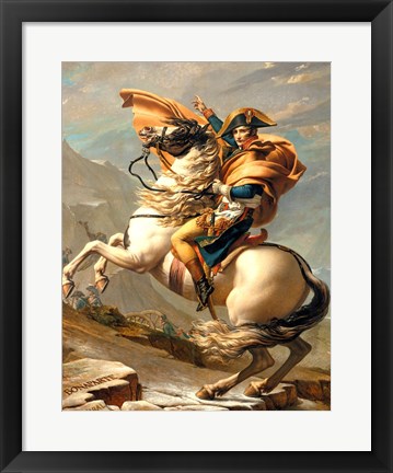 Framed Napoleon (1769-1821) Crossing the Alps at the St Bernard Pass Print