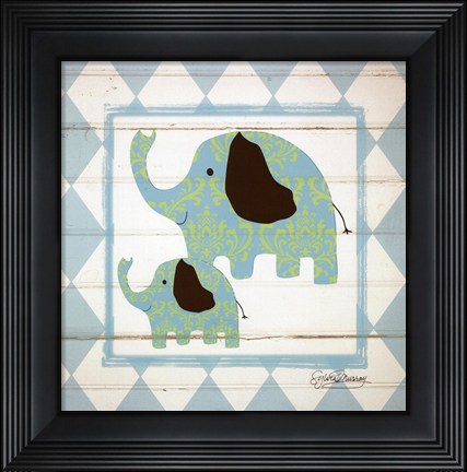 Framed Elephants Print