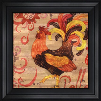 Framed Royale Rooster II Print