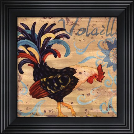 Framed Royale Rooster I Print