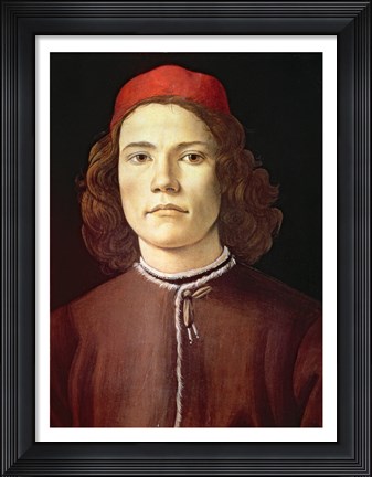 Framed Portrait of a Young Man, c.1480-85 Print