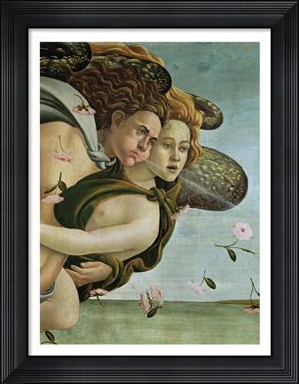 Framed Zephyr and Chloris, detail from The Birth of Venus, c.1485 Print