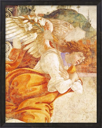 Framed Annunciation, detail of the Archangel Gabriel, from San Martino della Scala, 1481 Print