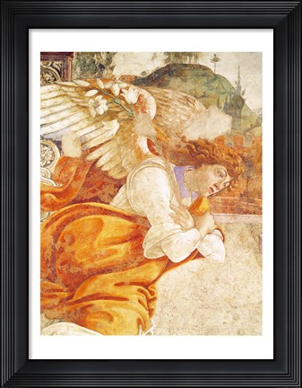 Framed Annunciation, detail of the Archangel Gabriel, from San Martino della Scala, 1481 Print
