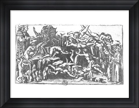 Framed Hell, from &#39;The Divine Comedy&#39; by Dante Alighieri (1265-1321) Print