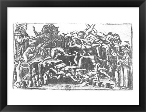 Framed Hell, from &#39;The Divine Comedy&#39; by Dante Alighieri (1265-1321) Print