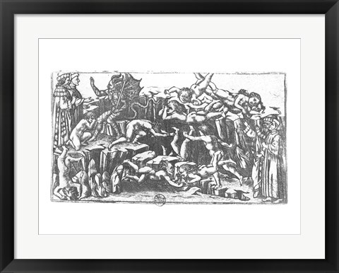 Framed Hell, from &#39;The Divine Comedy&#39; by Dante Alighieri (1265-1321) Print