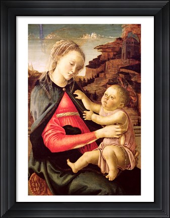 Framed Virgin and Child (Madonna of the Guidi da Faenza) c.1465-70 Print