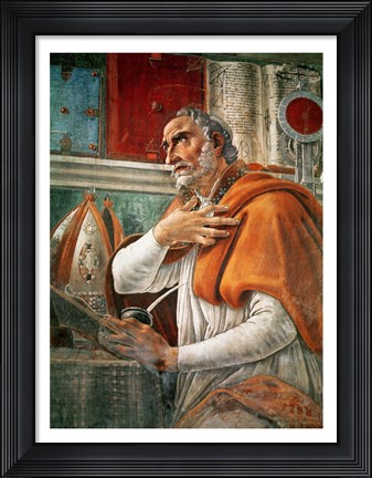 Framed St. Augustine in his Cell, c.1480 Print