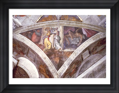 Framed Sistine Chapel Ceiling: Judith Carrying the Head of Holofernes Print