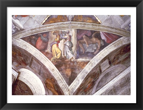 Framed Sistine Chapel Ceiling: Judith Carrying the Head of Holofernes Print