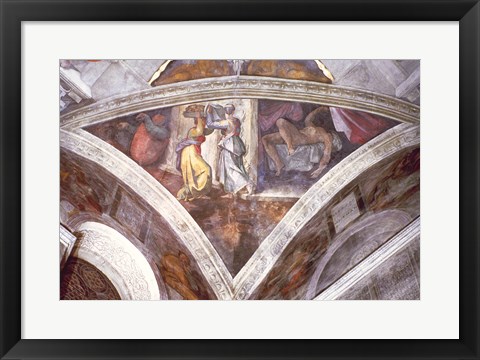 Framed Sistine Chapel Ceiling: Judith Carrying the Head of Holofernes Print