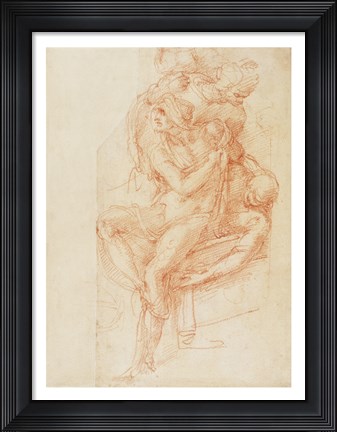 Framed Study of Lazarus and two Attendant Figure Print