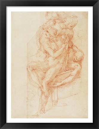 Framed Study of Lazarus and two Attendant Figure Print