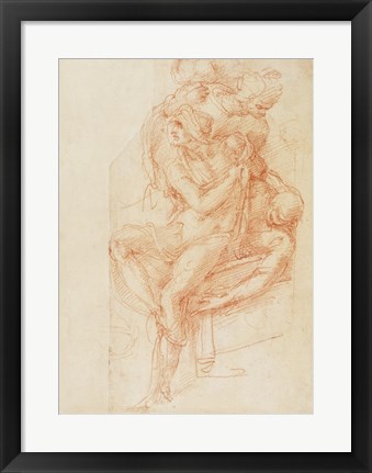 Framed Study of Lazarus and two Attendant Figure Print