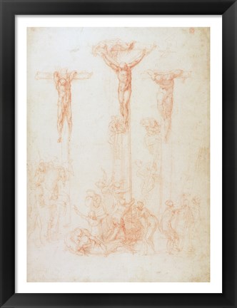 Framed Study of Three Crosses Print