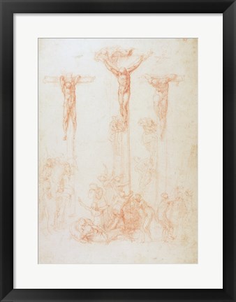 Framed Study of Three Crosses Print