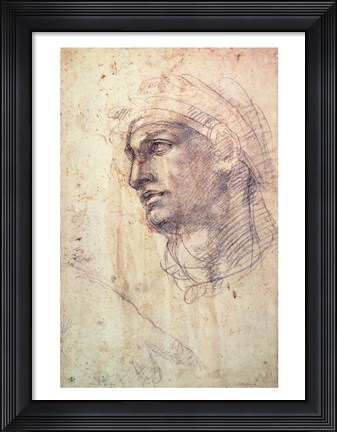 Framed Study of a Head Print