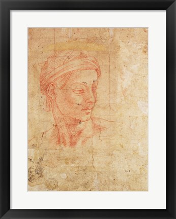 Framed Study of a Head Print