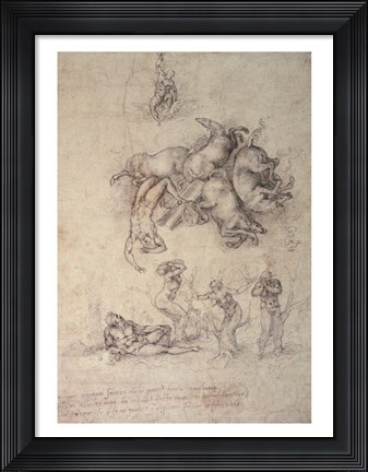 Framed Fall of Phaethon, 1533 Print