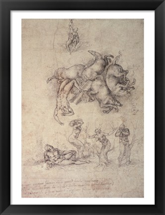 Framed Fall of Phaethon, 1533 Print