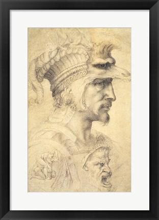 Framed Ideal head of a warrior Print