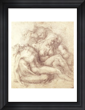 Framed Figures Study for the Lamentation Over the Dead Christ, 1530 Print