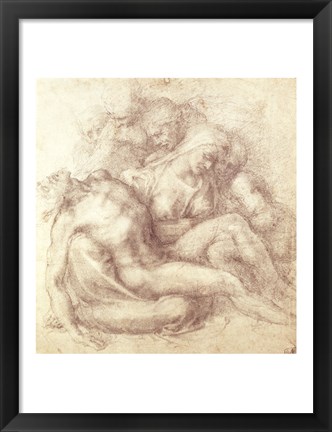 Framed Figures Study for the Lamentation Over the Dead Christ, 1530 Print