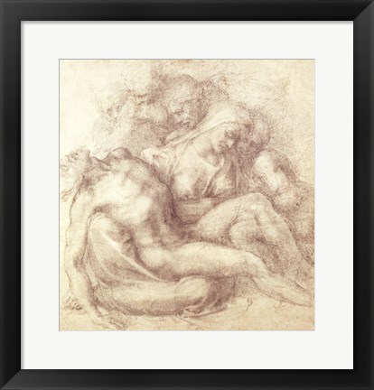 Framed Figures Study for the Lamentation Over the Dead Christ, 1530 Print