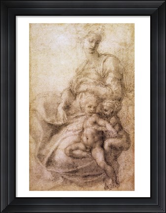 Framed Virgin and Child with the infant Baptist, c.1530 Print