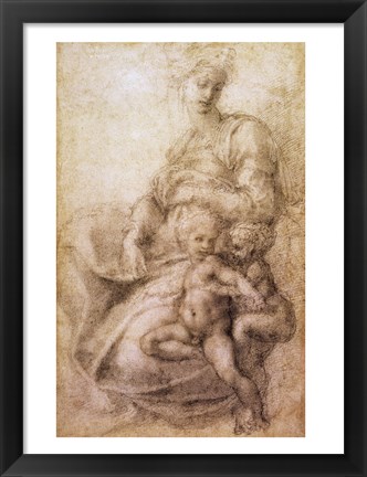 Framed Virgin and Child with the infant Baptist, c.1530 Print