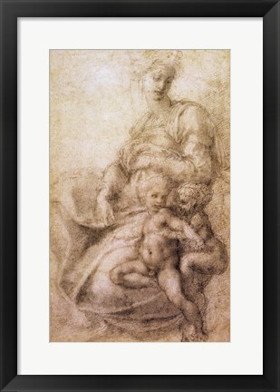 Framed Virgin and Child with the infant Baptist, c.1530 Print