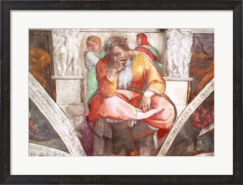 Framed Sistine Chapel Ceiling: The Prophet Jeremiah Print