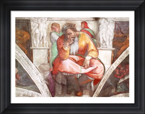 Framed Sistine Chapel Ceiling: The Prophet Jeremiah Print