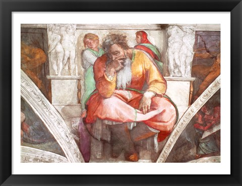 Framed Sistine Chapel Ceiling: The Prophet Jeremiah Print