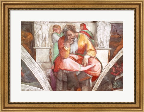 Framed Sistine Chapel Ceiling: The Prophet Jeremiah Print