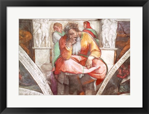 Framed Sistine Chapel Ceiling: The Prophet Jeremiah Print