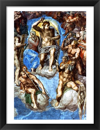 Framed Christ, detail from &#39;The Last Judgement&#39;, in the Sistine Chapel Print