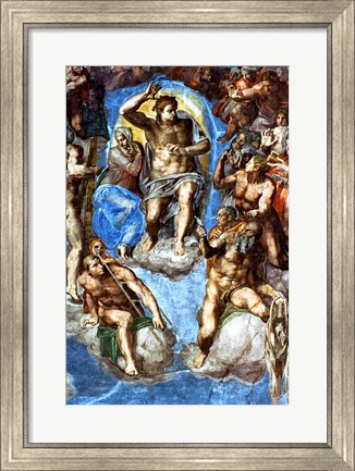 Framed Christ, detail from &#39;The Last Judgement&#39;, in the Sistine Chapel Print