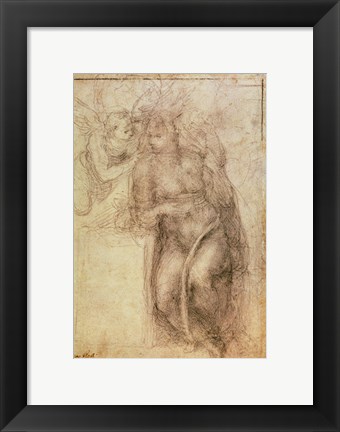 Framed Inv.1895-9-15-516.recto (w.72) Study for the Annunciation Print