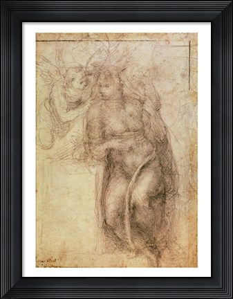Framed Inv.1895-9-15-516.recto (w.72) Study for the Annunciation Print