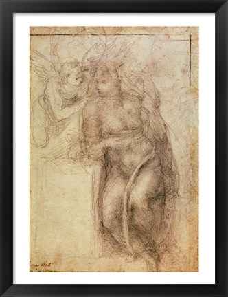 Framed Inv.1895-9-15-516.recto (w.72) Study for the Annunciation Print