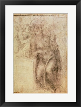 Framed Inv.1895-9-15-516.recto (w.72) Study for the Annunciation Print